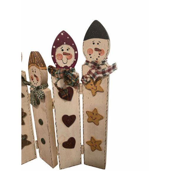 Rustic Wooden Snowman Family Décor, Primitive Farmhouse Christmas Decoration, Fo - Picture 3 of 10